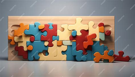 Premium Ai Image A Minimal 3d Poster With Interlocking Puzzle Pieces One Of Which Is Missing