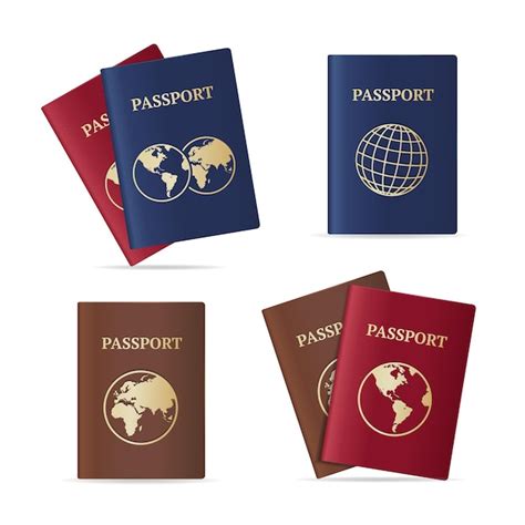 Premium Vector Realistic International Passport Set Vector