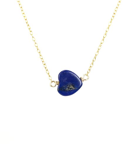 Lapis Heart Necklace Lapis Lazuli Necklace Blue Heart Necklace