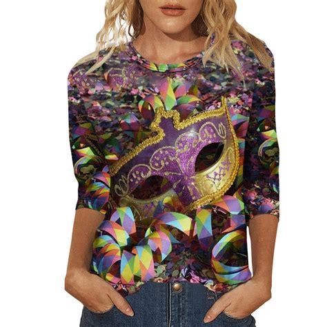 Tiqkatyck Mardi Gras Shirts For Women Clearance Mardi Shirt For