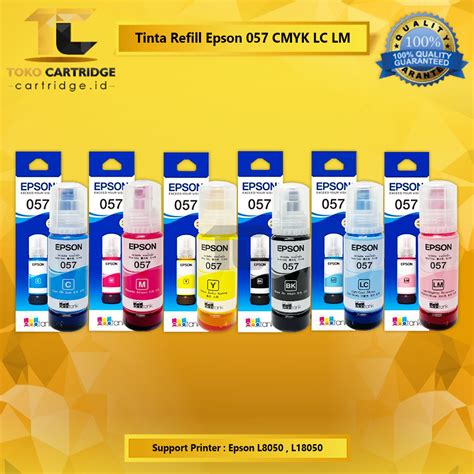 Jual Tinta Original Epson 057 Printer L8050 L18050 CMYK LC LM Shopee