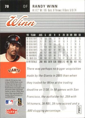 Fleer Ultra Randy Winn San Francisco Giants Ebay