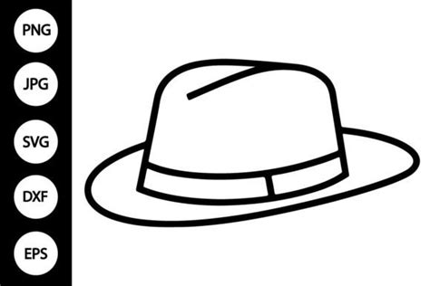 6 Outline Fedora Hat Svg Designs And Graphics