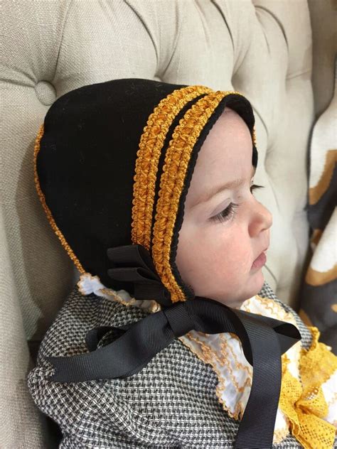 Gold Braid Bonnet In Black Or Navy Size 3 To 36 Months Etsy Uk