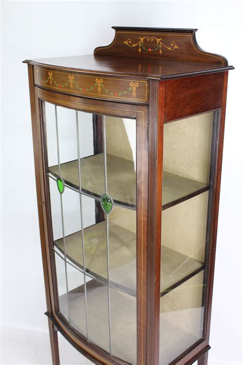 Tall & Slim Edwardian Mahogany Display Cabinet