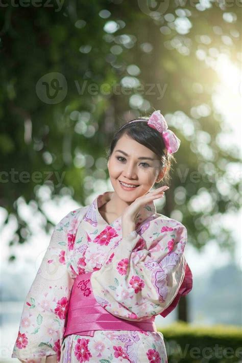 Beautiful Young Woman Wearing Japanese Traditional Yukata 23371450