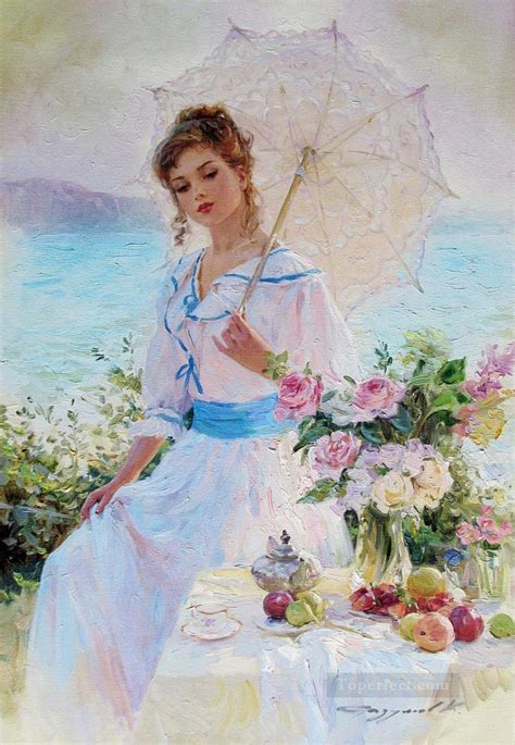 Beautiful Girl Kr Impressionist Painting In Oil For Sale