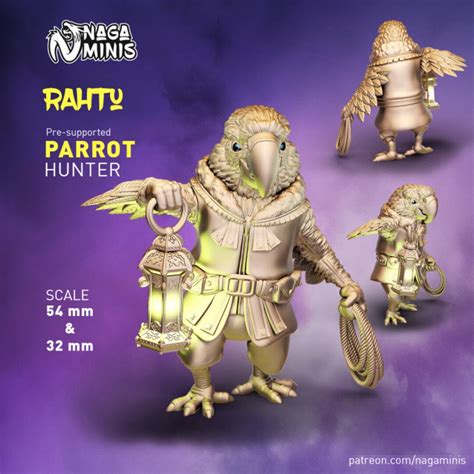 Parrot Miniature Dnd Parrot Folk Hunter Dungeons And Dragons