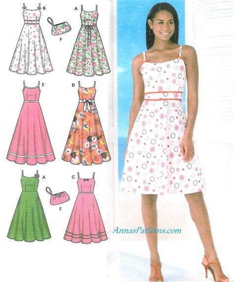 Sundress Sewing Pattern Spaghetti Strap Dress Fitted Bodice Flared