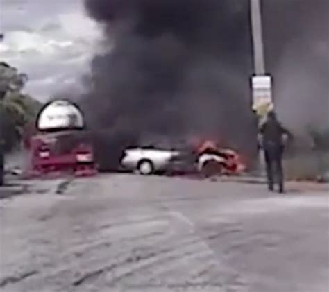 Dashcam Officer Pulls Woman From Burning Wreckage Calibre Press