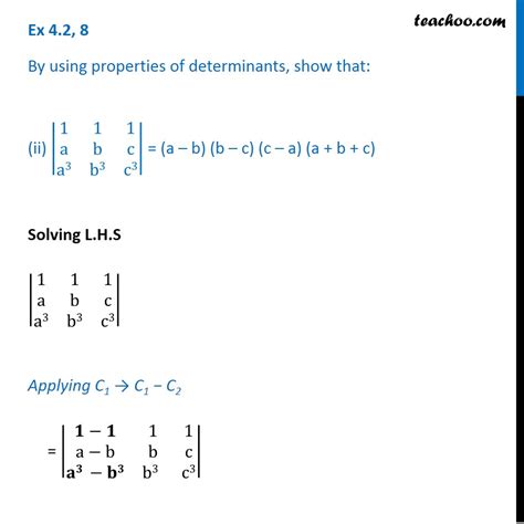 Question 8 Ii Prove That Determinant A B B C C A A