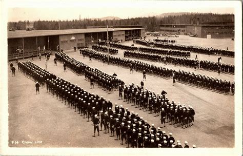 Rppc Navy Chow Line Farragut Naval Training Station Id Vintage Postcard C74 United States