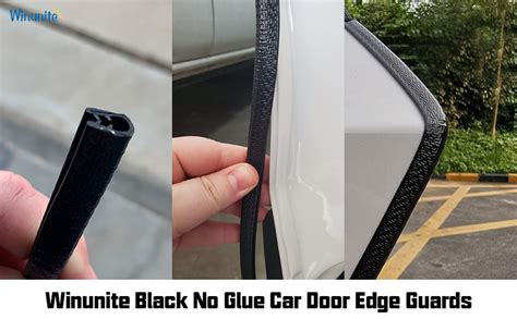 Winunite Ft Car Door Edge Guards No Glue Black Universal Fit