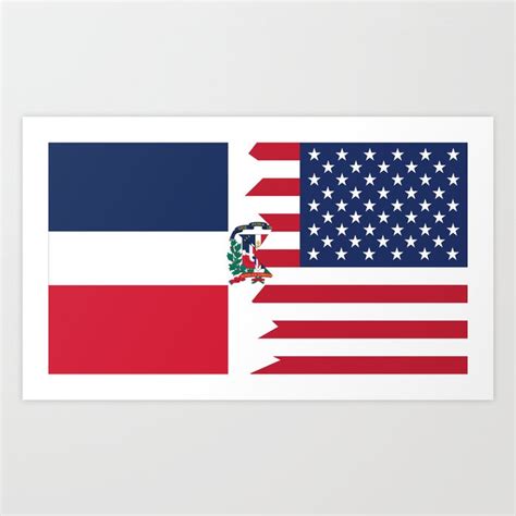 Half Dominican American Flag Art Print by AwesomeArt | Society6