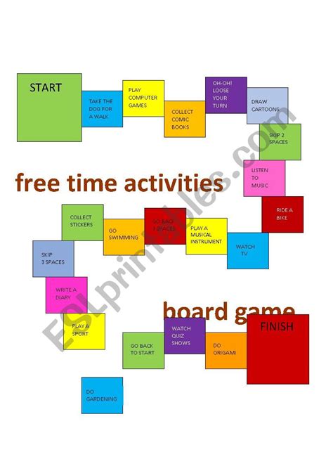 FREE TIME Board Game ESL Worksheet By Parrera