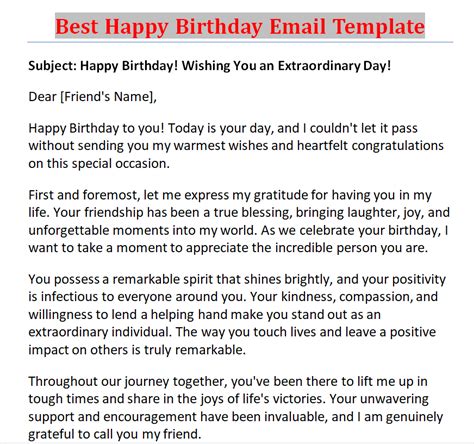 5+ BEST Happy Birthday Email Templates (DOC) - Day To Day Email