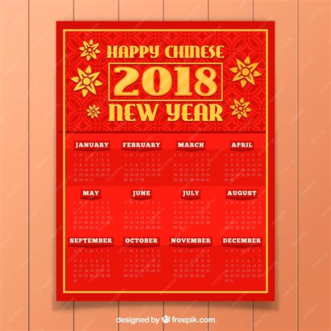 Free Vector | Chinese new year calendar