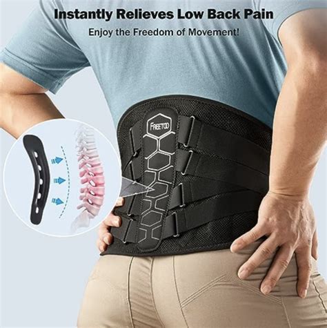 FREETOO Back Brace For Lower Back Pain Relief With Pulley System