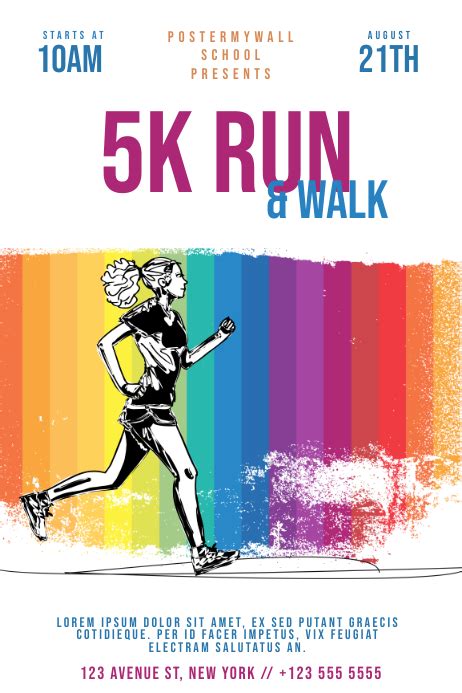 Color Run 5k Marathon Flyer Template Postermywall