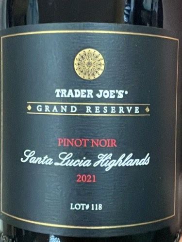 Trader Joe S Grand Reserve Lot 118 Pinot Noir Vivino France