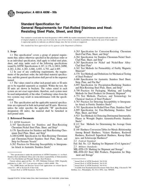 Astm A480 99 Standard Specification For General Requirements For Flat Rolled Flatness