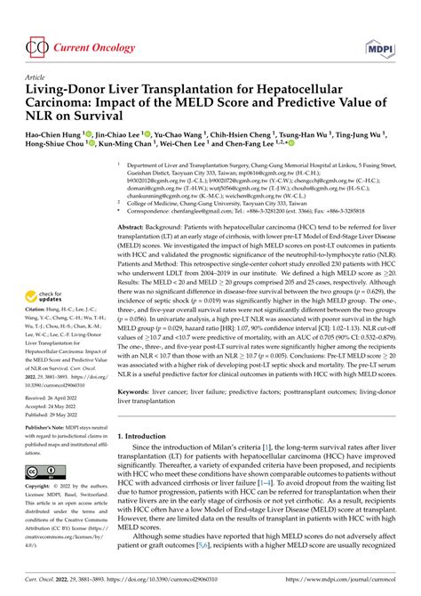 Pdf Living Donor Liver Transplantation For Hepatocellular Carcinoma