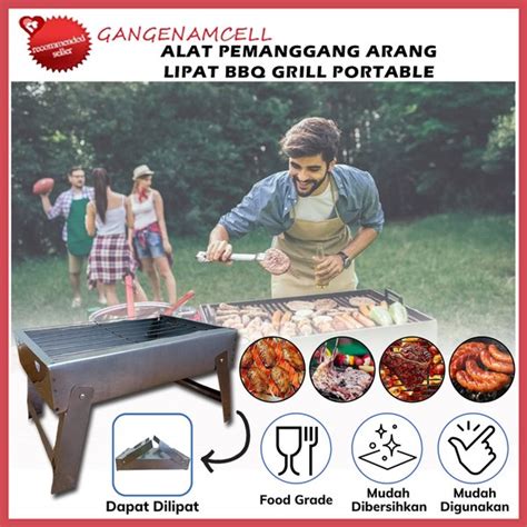 Jual Alat Panggang Lipat Menggunakan Arang BBQ Grill Bakaran Sate