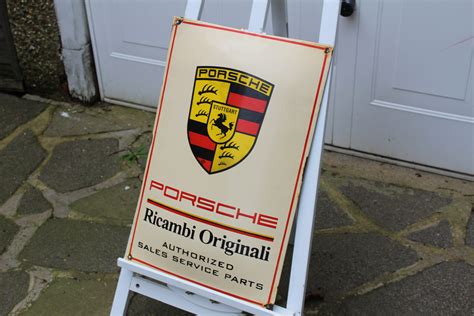 Porsche Ricambi Originali Enamel Sign Q S Memorabilia