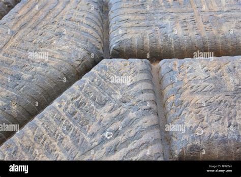 Pattern Etched Into Stone Stock Photo Alamy