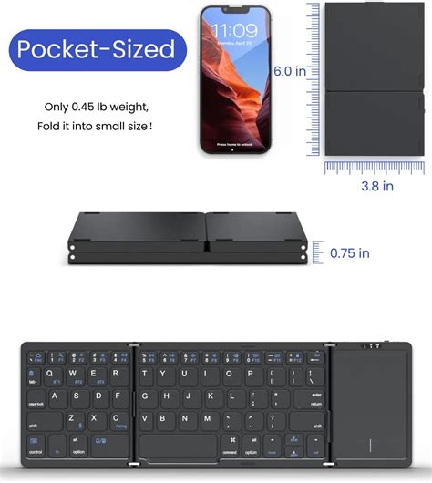 Fold Bluetooth Keyboard Teclado Porttil Pocket Third Fold Touchpad