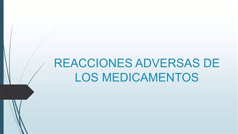 Reacciones Adversas De Los Medicamentos Ppt