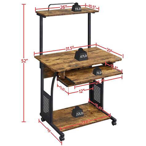 Buy Yaheetech Tier Computer Desk With Keyboard Tray For Small Spaces