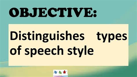 Distinguishes Types Of Speech Styles I Oral Communication Youtube