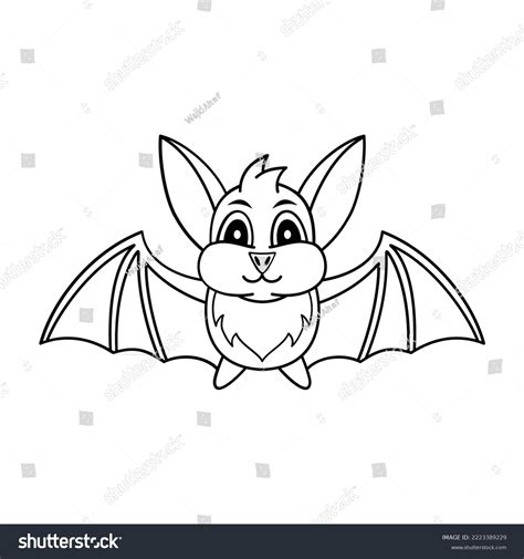 Bat Coloring Page Kids Stock Vector (Royalty Free) 2223389229 ...