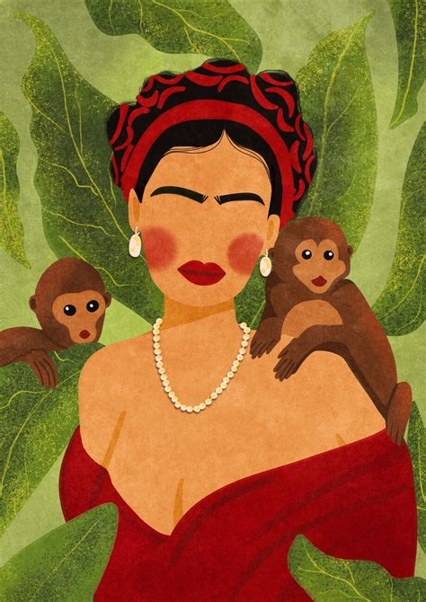 Wall Art Print Frida And Monkeys Raissa Oltmanns UKposters