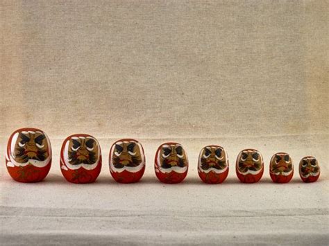 Lucky Daruma Dolls Set Dharma Dolls Eight Darumas Set Made Etsy