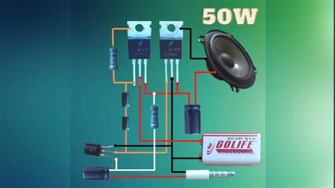 Audio Amplifier 50W Using Tip41 And Tip42 YouTube