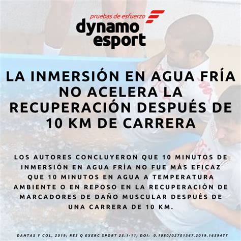 Inmersi N En Agua Fr A Y Recuperaci N Dynamo Esport