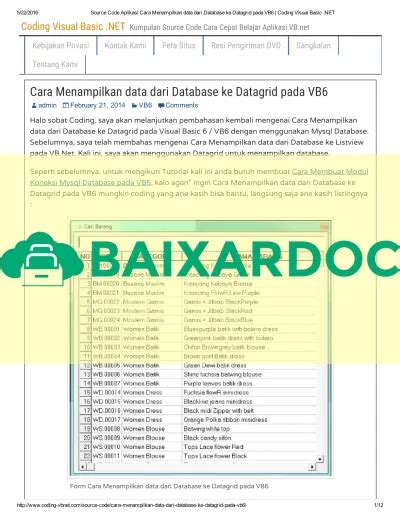 Cara Menampilkan Data Dari Database Ke Datagrid Pada Vb