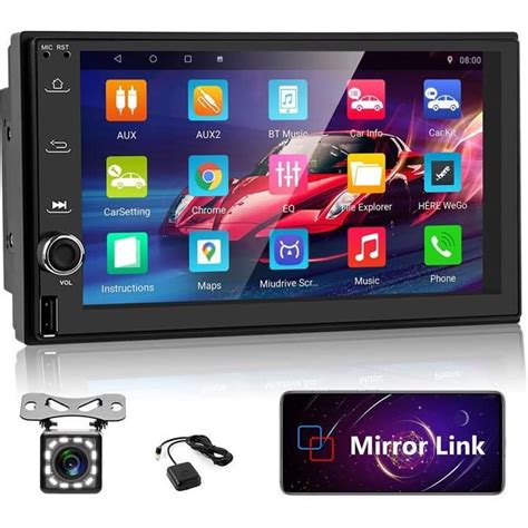 Autoradio Din Android Avec Gps Bluetooth Pouces Main Libre Camera