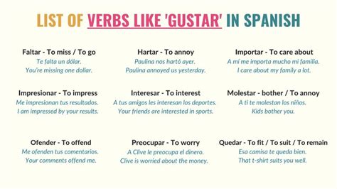 Verbs Like Gustar 18 Must Know Verbs Examples Rules