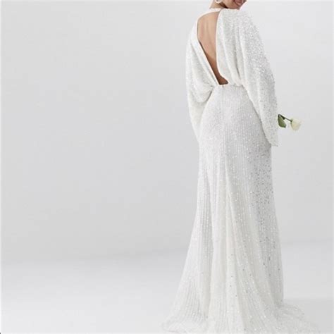 Dresses Asos Edition Ciara Sequin Kimono Sleeve Wedding Prom Gown