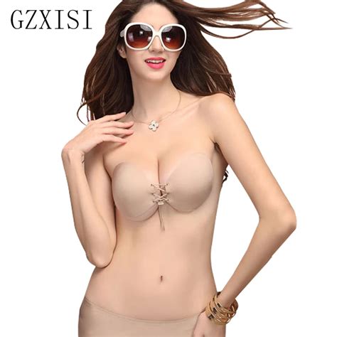 Womens Super Push Up Invisible Bra Sexy Bralette Soutien Gorge Backless Silicone Strapless Fly