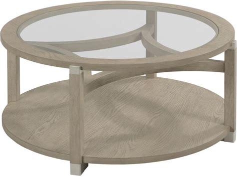 Hammary® Solstice Glass Top Round Coffee Table With Soft Beige Base Arthur F Schultz Erie Pa