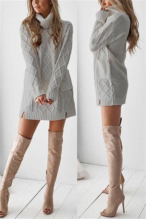 Pin By Jade Guessford On Dresses Long Knit Sweater Knit Mini Dress