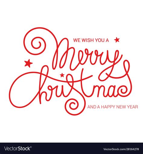 Merry Christmas Brush Calligraphy Banner Vector Image