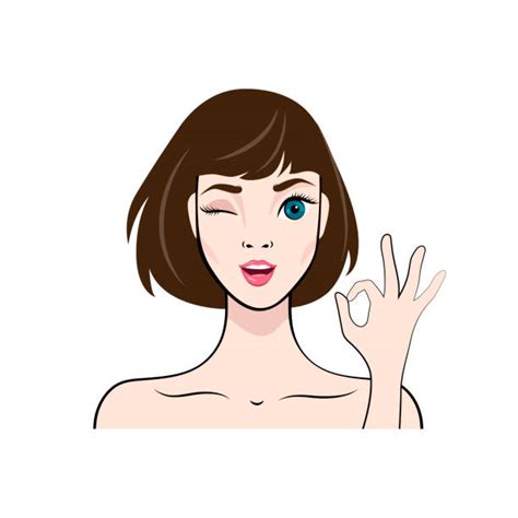 Winking Model Illustrations Royalty Free Vector Graphics And Clip Art