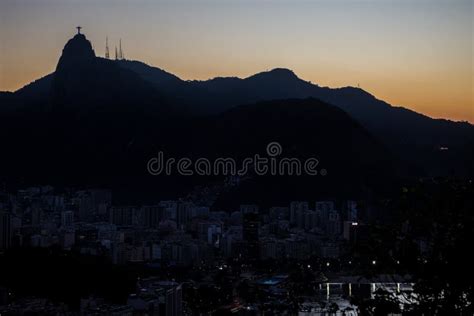 Sunset View Of Christ The Redeemer On Top Of Mount Corcovado