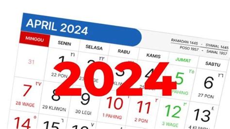 Kalender Bulan April Libur Nasional Idul Fitri Libur Sampai