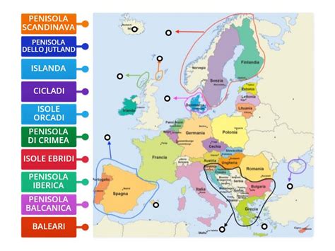 ISOLE E PENISOLE D EUROPA Labelled Diagram